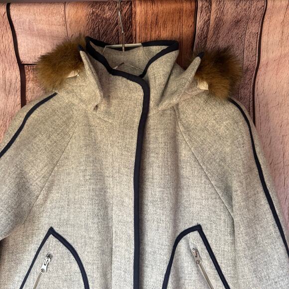 J. Crew Jacket Summit Parka Nello Gori Italian Stadium Cloth Size 2 Gray Fall - Picture 3 of 9